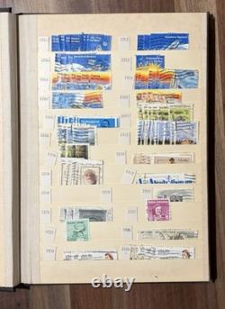Large USA Used Stamp Collection in Vintage Album 1800s-1980s+ Hundreds Sorted