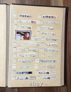 Large USA Used Stamp Collection in Vintage Album 1800s-1980s+ Hundreds Sorted