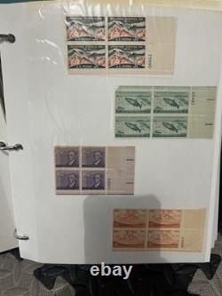 Large Vintage Stamp Lot Collection Binder Album Stamp Plate Blocks. 01.22 Cents