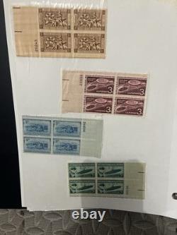 Large Vintage Stamp Lot Collection Binder Album Stamp Plate Blocks. 01.22 Cents