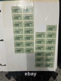 Large Vintage Stamp Lot Collection Binder Album Stamp Plate Blocks. 01.22 Cents