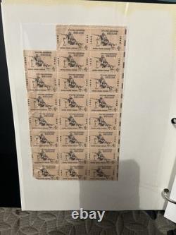 Large Vintage Stamp Lot Collection Binder Album Stamp Plate Blocks. 01.22 Cents