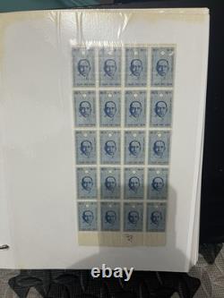 Large Vintage Stamp Lot Collection Binder Album Stamp Plate Blocks. 01.22 Cents