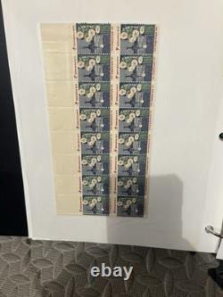 Large Vintage Stamp Lot Collection Binder Album Stamp Plate Blocks. 01.22 Cents