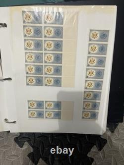 Large Vintage Stamp Lot Collection Binder Album Stamp Plate Blocks. 01.22 Cents