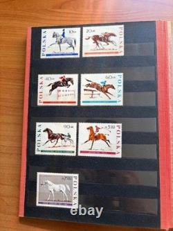 Large Vintage Worldwide Stamp Collection Album 450 Stamps Poland Space Animals