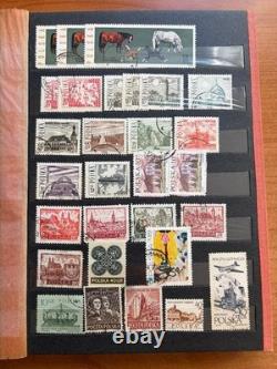 Large Vintage Worldwide Stamp Collection Album 450 Stamps Poland Space Animals