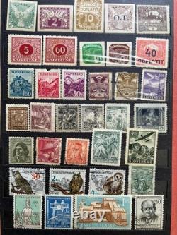 Large Vintage Worldwide Stamp Collection Album 450 Stamps Poland Space Animals