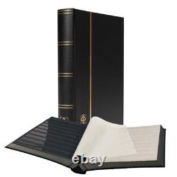 Lighthouse Basic Hard Cover Stamp Stockbook 64 Black Pages A4