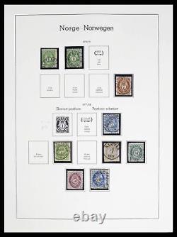 Lot 38703 Stamp collection Norway 1855-1989 in luxe Leuchtturm album