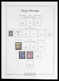 Lot 38703 Stamp collection Norway 1855-1989 in luxe Leuchtturm album