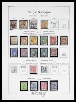 Lot 38703 Stamp collection Norway 1855-1989 in luxe Leuchtturm album