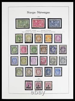 Lot 38703 Stamp collection Norway 1855-1989 in luxe Leuchtturm album