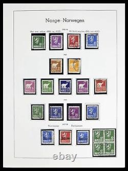 Lot 38703 Stamp collection Norway 1855-1989 in luxe Leuchtturm album