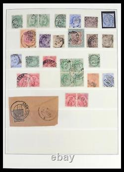 Lot 39526 Stamp collection India and States cancels 1856-1940 in album