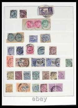 Lot 39526 Stamp collection India and States cancels 1856-1940 in album