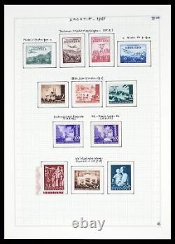 Lot 39610 MNH and MH stamp collection Croatia 1941-1945 in album