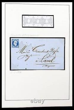 Lot 39722 Stamp collection France cancels and covers 1856-1876 in album