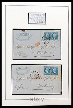 Lot 39722 Stamp collection France cancels and covers 1856-1876 in album