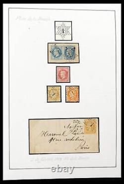 Lot 39722 Stamp collection France cancels and covers 1856-1876 in album