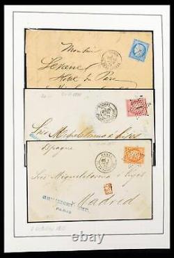 Lot 39722 Stamp collection France cancels and covers 1856-1876 in album