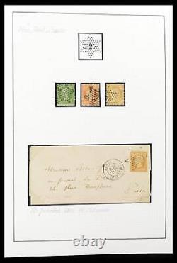 Lot 39722 Stamp collection France cancels and covers 1856-1876 in album