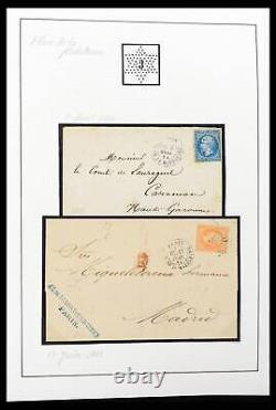 Lot 39722 Stamp collection France cancels and covers 1856-1876 in album