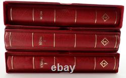 Lot Of 3 Red Lighthouse Stamp Albums, Vatican, I, Ii, 1929-2008 With Slipcases