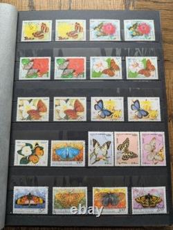 (Lot of 771 Stamps) Butterflies (Insects) #1 Topical Stamp Collection Album Lot