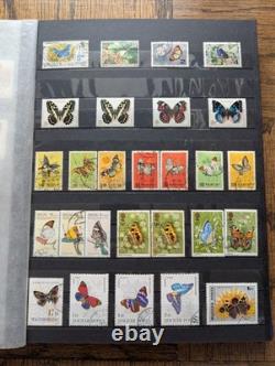 (Lot of 771 Stamps) Butterflies (Insects) #1 Topical Stamp Collection Album Lot