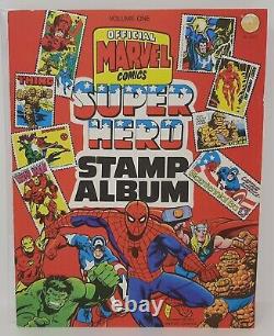 MARVEL SUPER HERO STAMP ALBUM 1976 Vintage Nearly Complete, Missing One Stamp