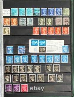 Machin Stamp Collection Stock Book Hundreds of Stamps Mint & Used ZAYIX