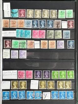 Machin Stamp Collection Stock Book Hundreds of Stamps Mint & Used ZAYIX
