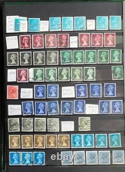 Machin Stamp Collection Stock Book Hundreds of Stamps Mint & Used ZAYIX