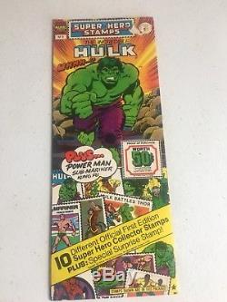 Marvel DC Super Hero Stamp Album (1976) w Stamp Envelopes Marvel mania HI GRADE