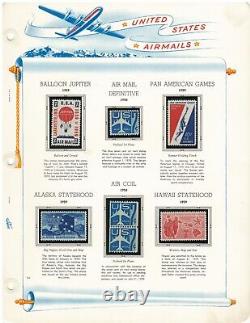 Matt's Stamps Us Scott Airmail Collection #c1-c12, C16-c116 In Album, Most Mnh