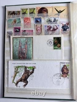 Monkey & Primates Thematic Stamp Album Worldwide Collection