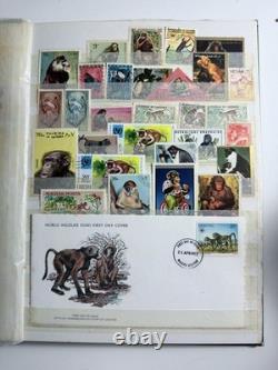Monkey & Primates Thematic Stamp Album Worldwide Collection