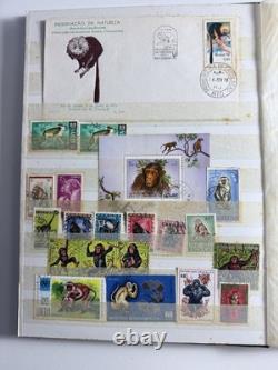 Monkey & Primates Thematic Stamp Album Worldwide Collection