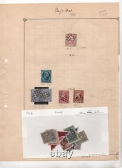 NETHERLANDS 1864-1950s COLLECTION OF 145 STAMPS ON OLD ALBUM PAGES ALL USED