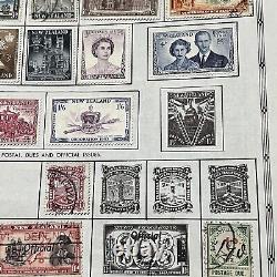 New Zealand Stamp Lot On Album Page Mint Used Collection Queen Elizabeth II