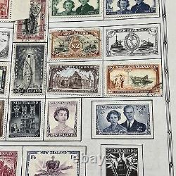 New Zealand Stamp Lot On Album Page Mint Used Collection Queen Elizabeth II