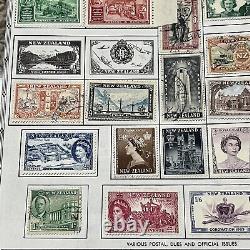 New Zealand Stamp Lot On Album Page Mint Used Collection Queen Elizabeth II