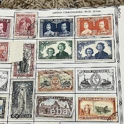 New Zealand Stamp Lot On Album Page Mint Used Collection Queen Elizabeth II