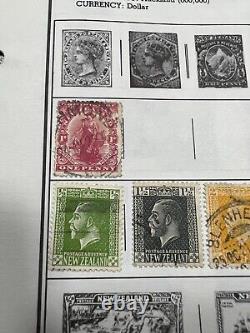New Zeland Excellent Stamp Collection hinged on page used / hinged 6 Stamps