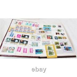 OLD STAMP MAIL ALBUM and STAMPS 250 PIECES DATES BETWEEN 1970-90, COLLECTABLES