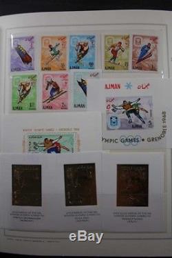 OLYMPIC GAMES 1968 Sports Marini Albums Stamp Collection Rare Overprints Gold