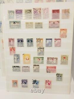 Old Middle Eastern UAR Stamp Collection Lot In Lighthouse Album & In Loose Pages