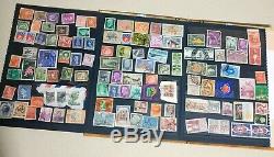Old Stamp Collection Worldwide 100 VERY OLD with ALBUM USED STAMPS. 1855s- 1980s