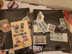 Old Stamp Collection with 3 stamp albums and many loose stamps US and worldwide